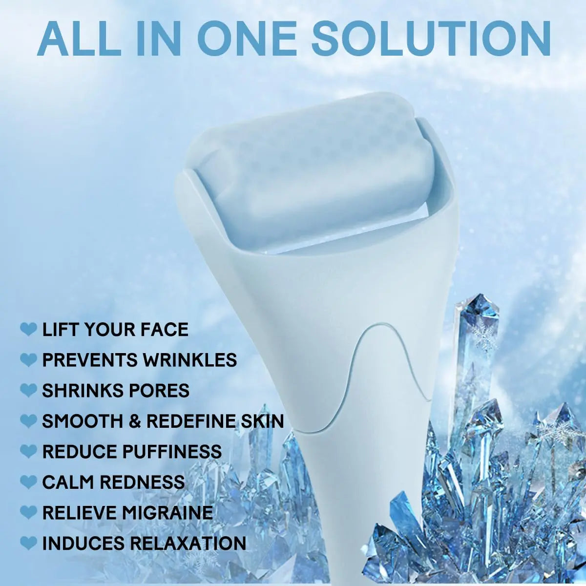 Ice Roller for Face & Eyes – Cooling Facial Massager to Reduce Puffiness & Refresh Skin IcePure Skincare