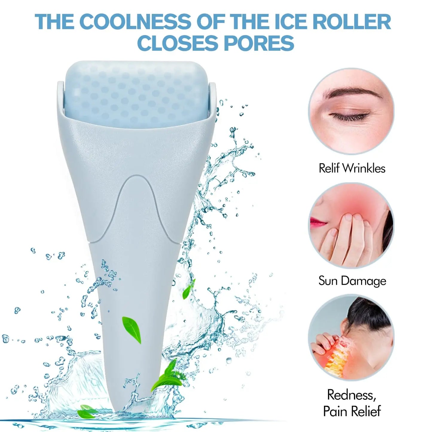 Ice Roller for Face & Eyes – Cooling Facial Massager to Reduce Puffiness & Refresh Skin IcePure Skincare